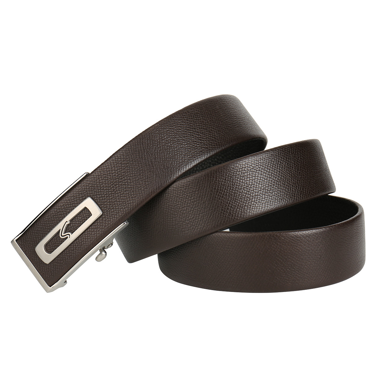 沙驰satchi 时尚新款真皮皮带商务自动扣腰带 啡色 1050-1350mm随机发