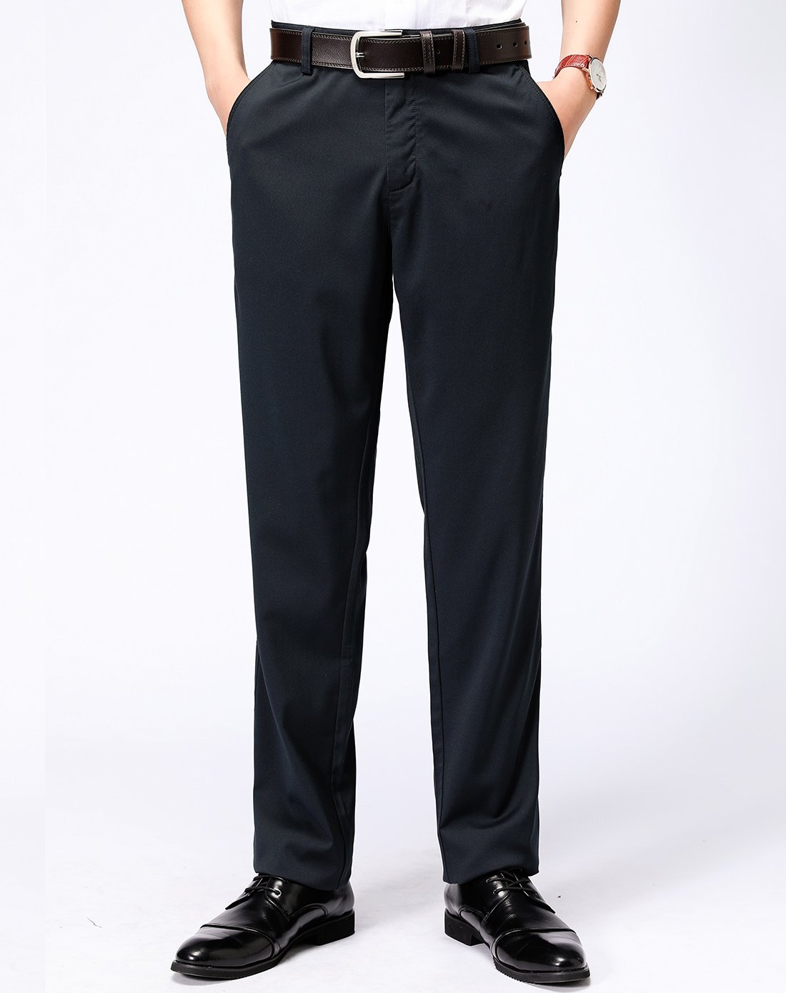 时尚修身莫代尔桑蚕丝休闲裤男士