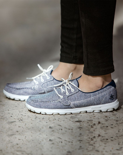 轻质绑带休闲船鞋 时尚缓震舒适女鞋 斯凯奇