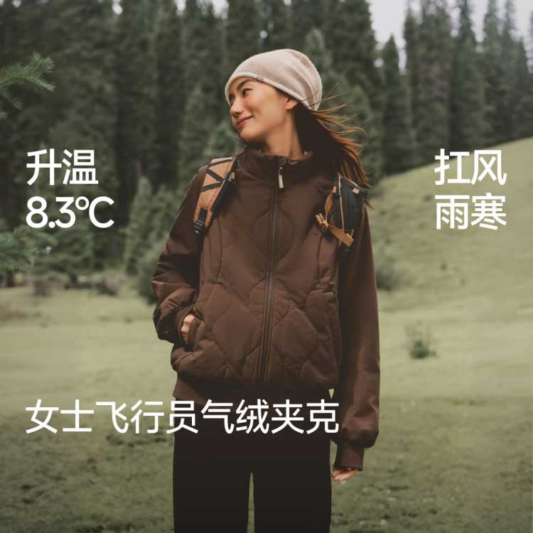 蕉下 【时尚夹克】新款气绒夹棉棉衣菱格宽松百搭保暖外套女轻暖抗湿冷