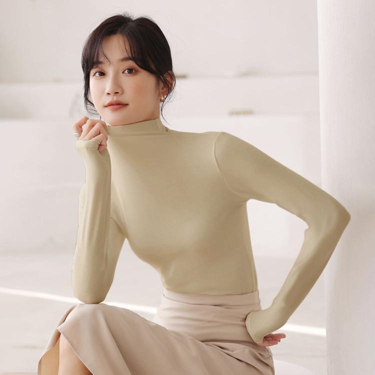 美标 【94%莫代尔】秋冬高领女士打底衫内搭外穿长袖修身保暖衣系列