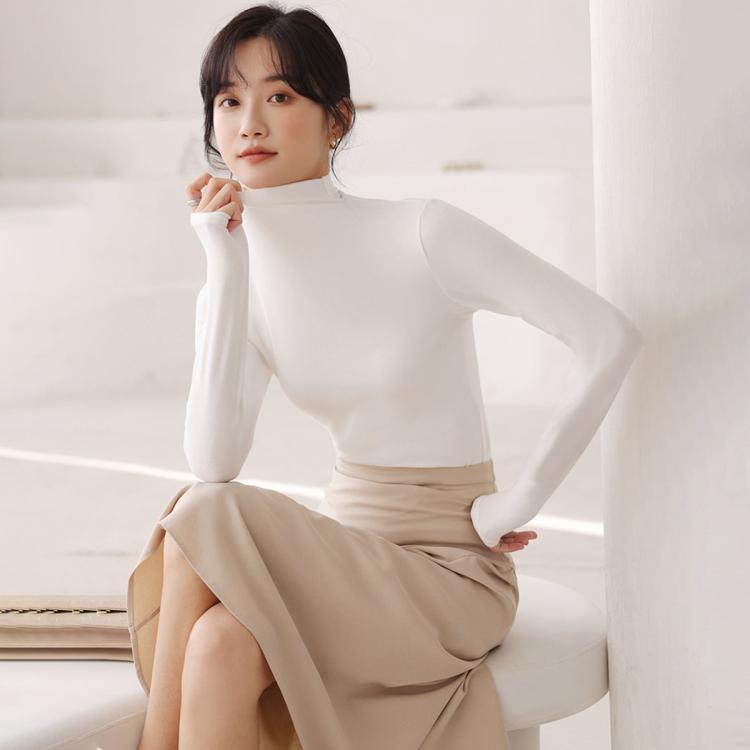 美标 【94%莫代尔】秋冬高领女士打底衫内搭外穿长袖修身保暖衣系列