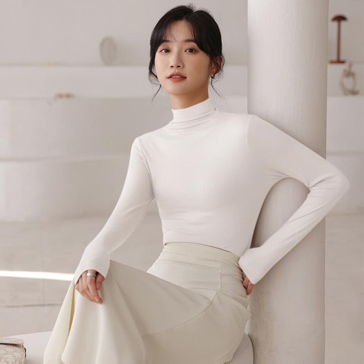 美标 【94%莫代尔】秋冬高领女士打底衫内搭外穿长袖修身保暖衣系列