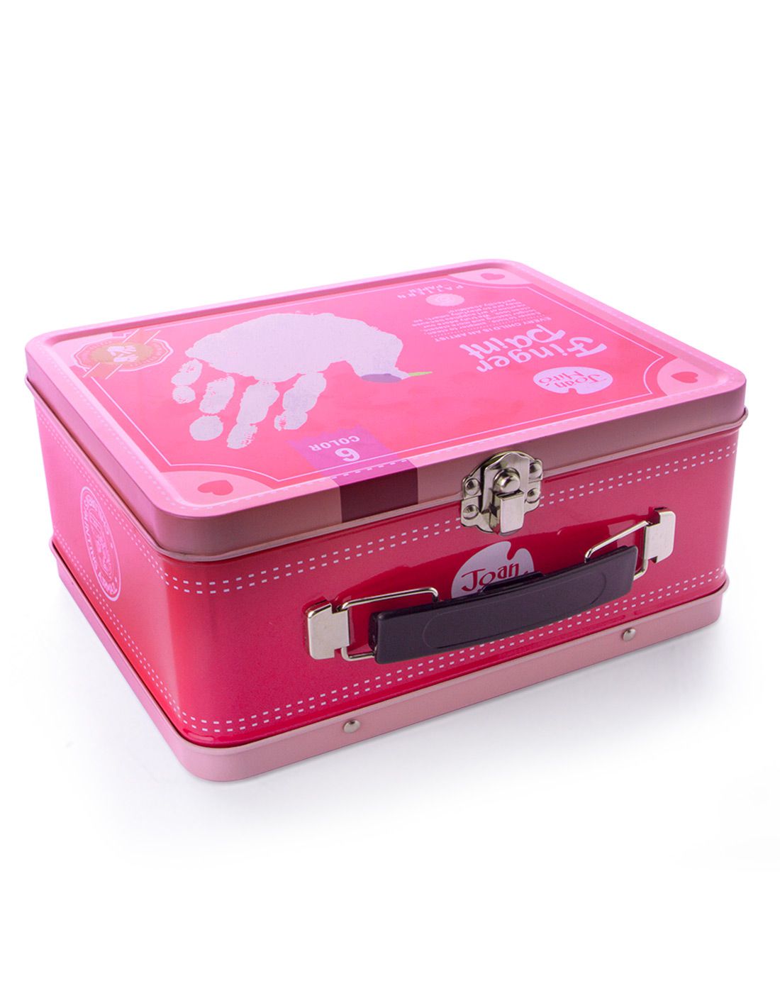 外国宝宝喜爱的益智玩具专场美乐 马卡龙风手指画颜料 手提箱粉色