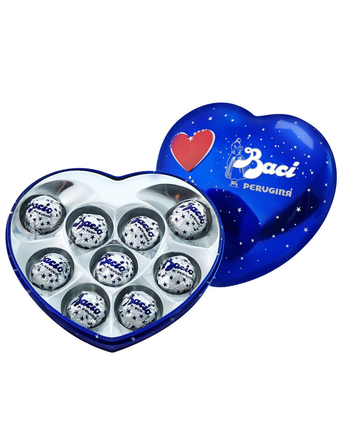 意大利 芭喜蓝色浪漫心型铁盒装巧克力