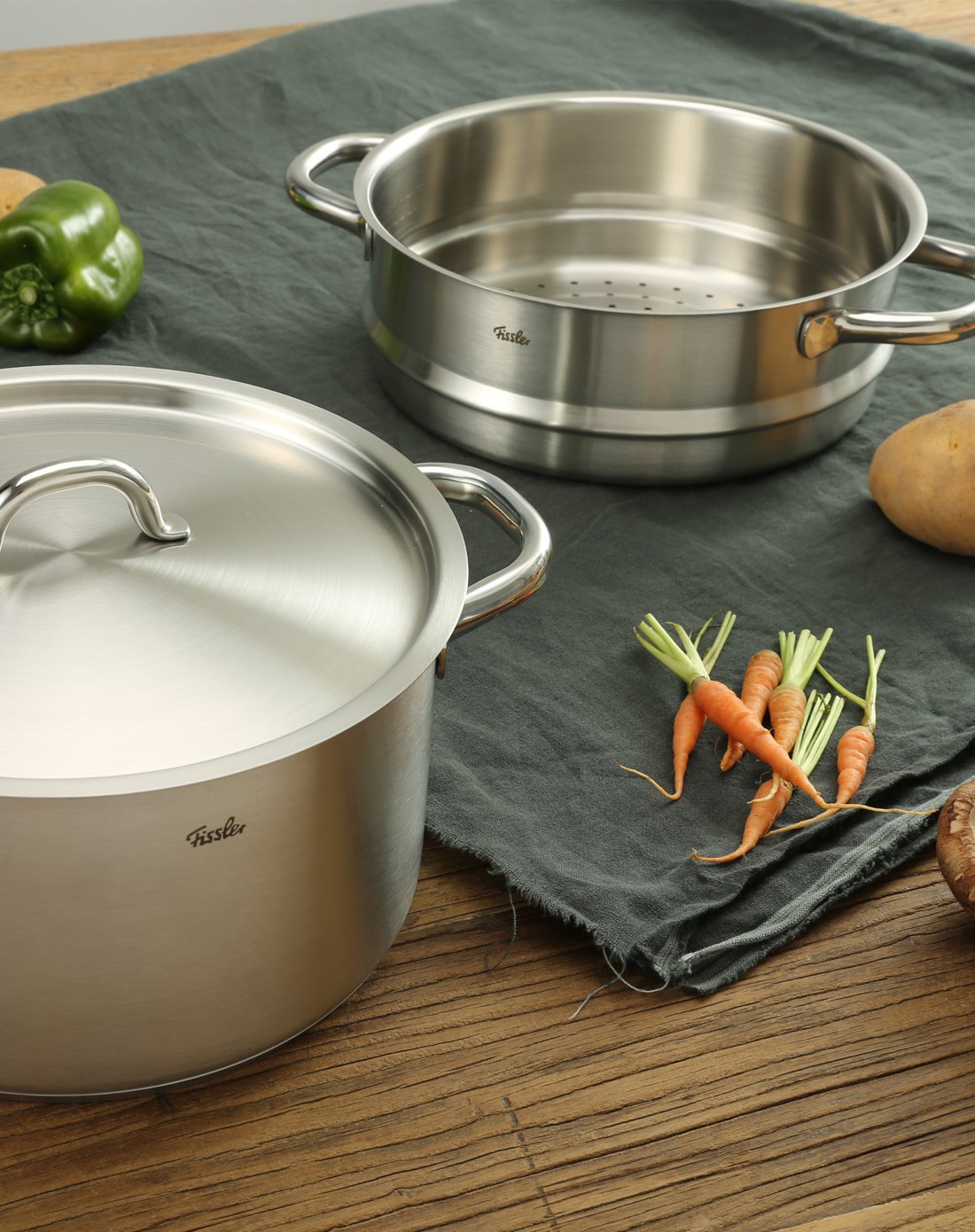 欢乐颂指定厨具品牌-菲仕乐专场家庭系列24厘米汤锅配蒸屉 2件组tm