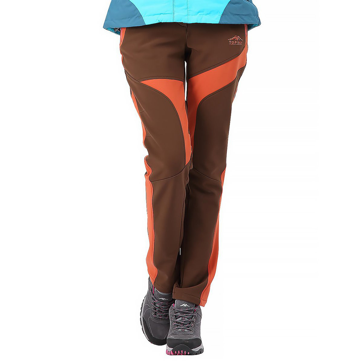 秋冬户外冲锋裤女裤加绒加厚防水抓绒软壳裤防风保暖登山滑雪裤