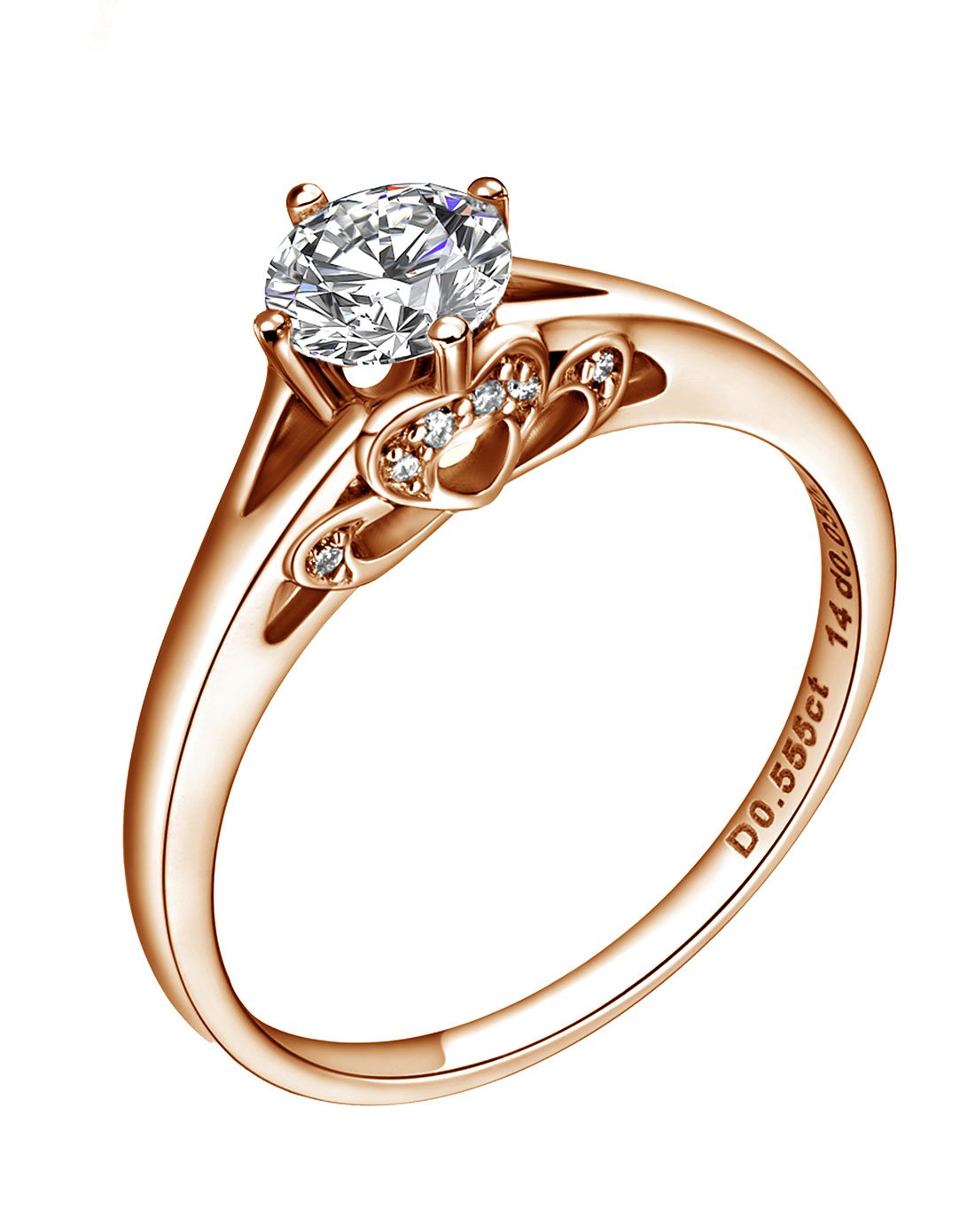 古莉18k金镶合成立方氧化锆戒指白色