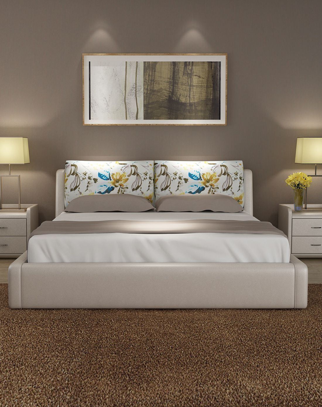 芝华仕爱蒙带排骨架双人床花布软床c004其他颜色