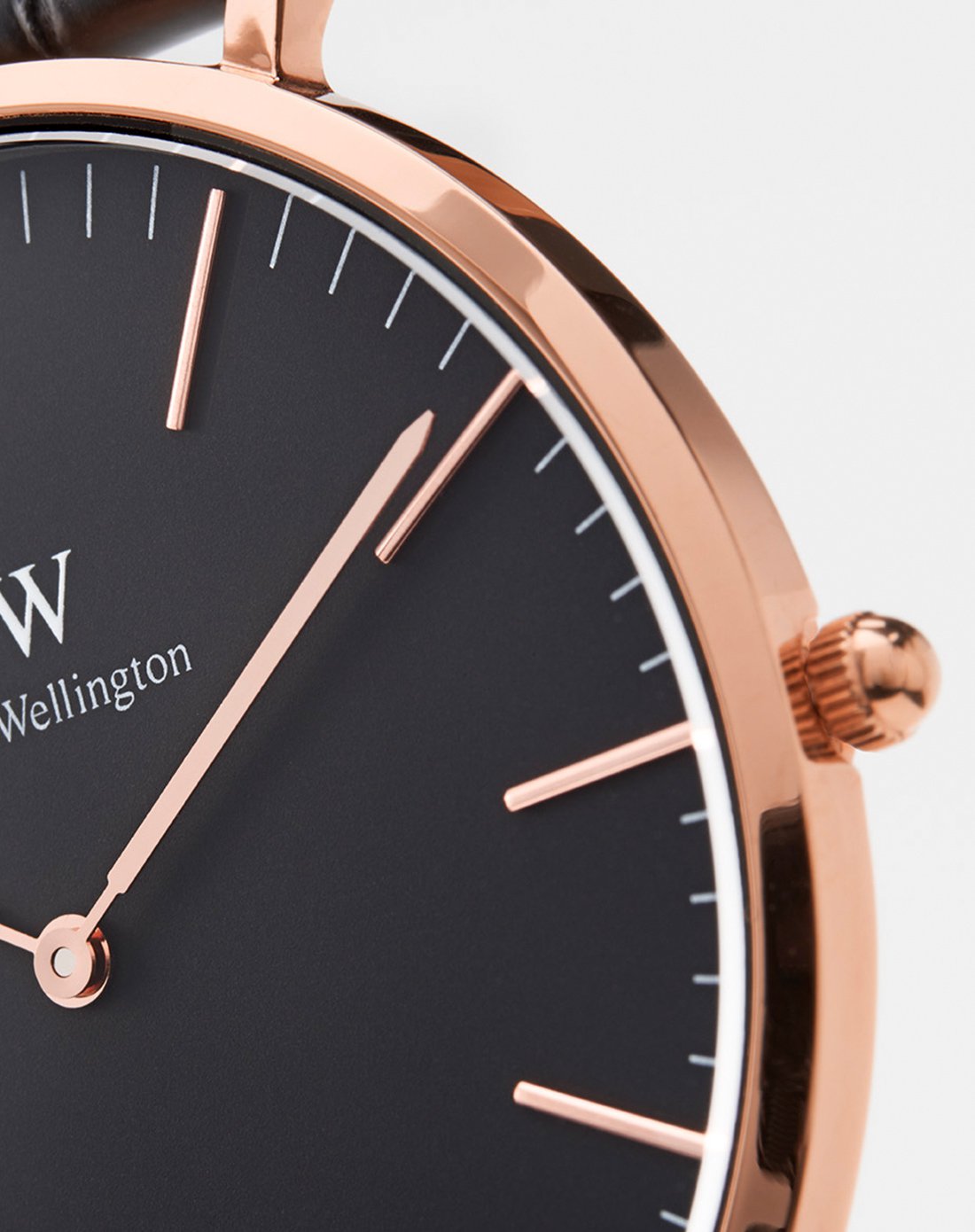 【专柜同步】dw 36mm玫瑰金黑表盘女士石英手表