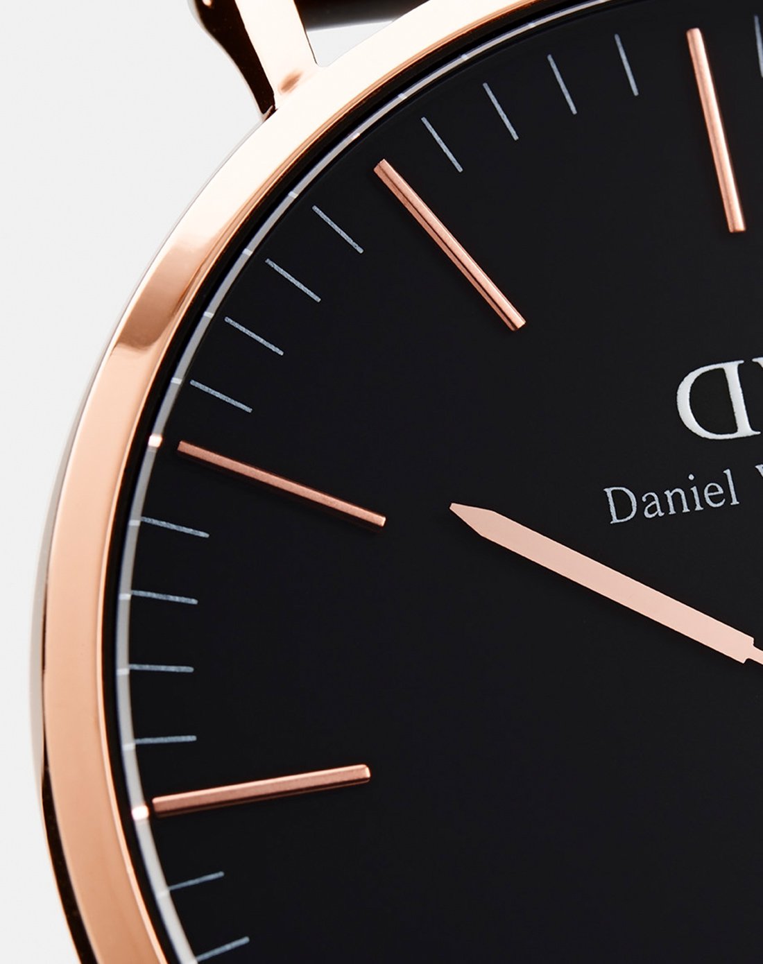 【情侣对表】dw 玫瑰金魅黑表盘情侣石英手表