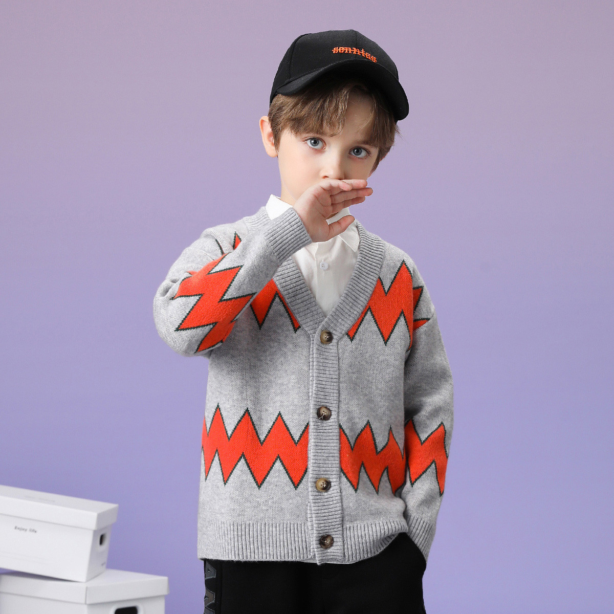 男童毛衣秋冬款2021新款儿童开衫针织衫男孩秋装上衣中大童