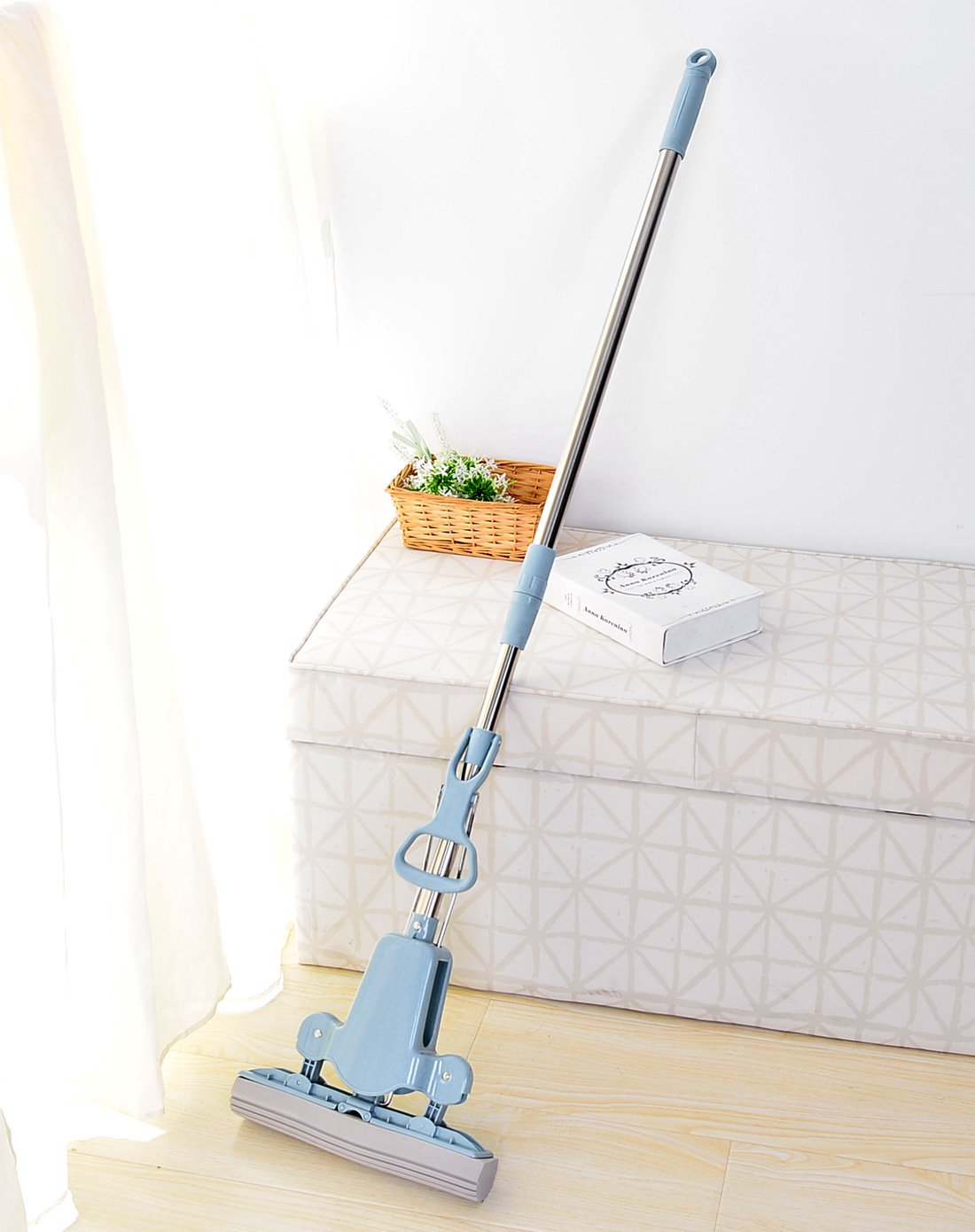 2017新款 杆长125cm 胶棉头29cm 魔术挤水拖把