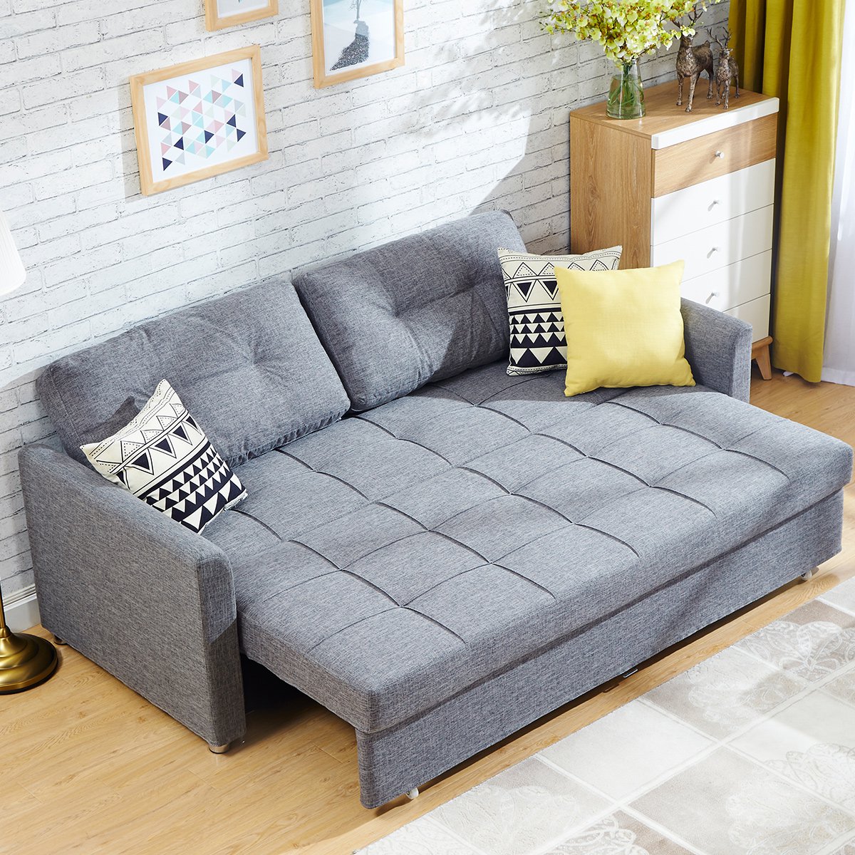 世界杯 北欧客厅小户型迷你储物现代布艺沙发折叠沙发床经济型多功能