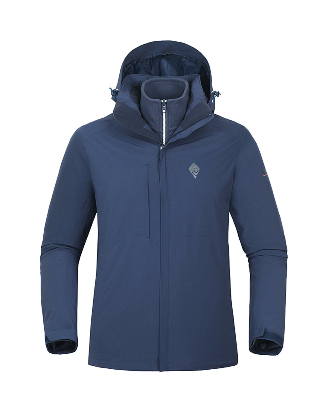 northland户外男女防水透湿 男式三合一冲锋衣gs065515藏蓝色_唯品会