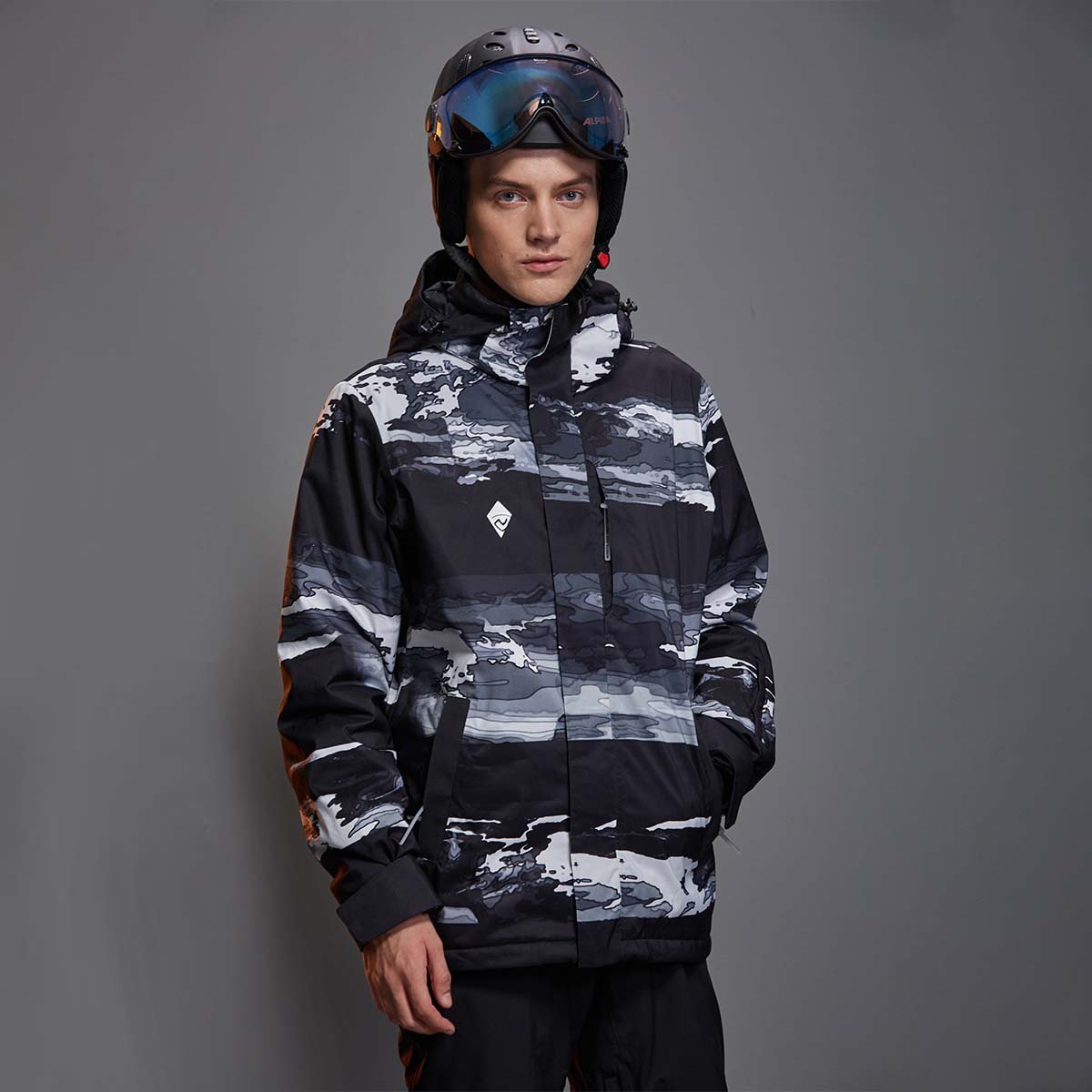 诺诗兰 防水透湿 舒适保暖 时尚雪地迷彩设计 男式滑雪服