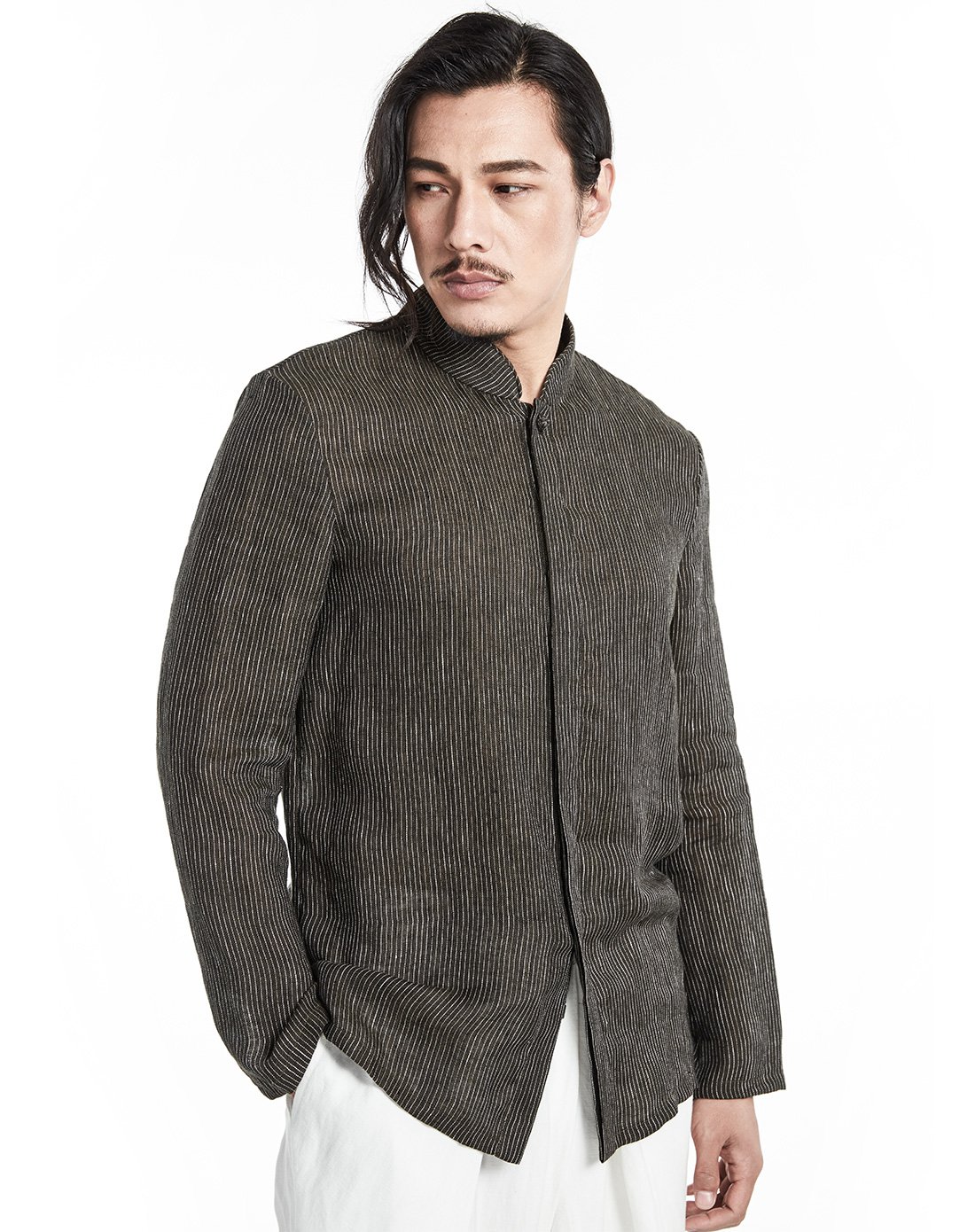 eyensree意树男装特卖旗舰店【商场同款】意树春装新款男衬衫薄款亚麻