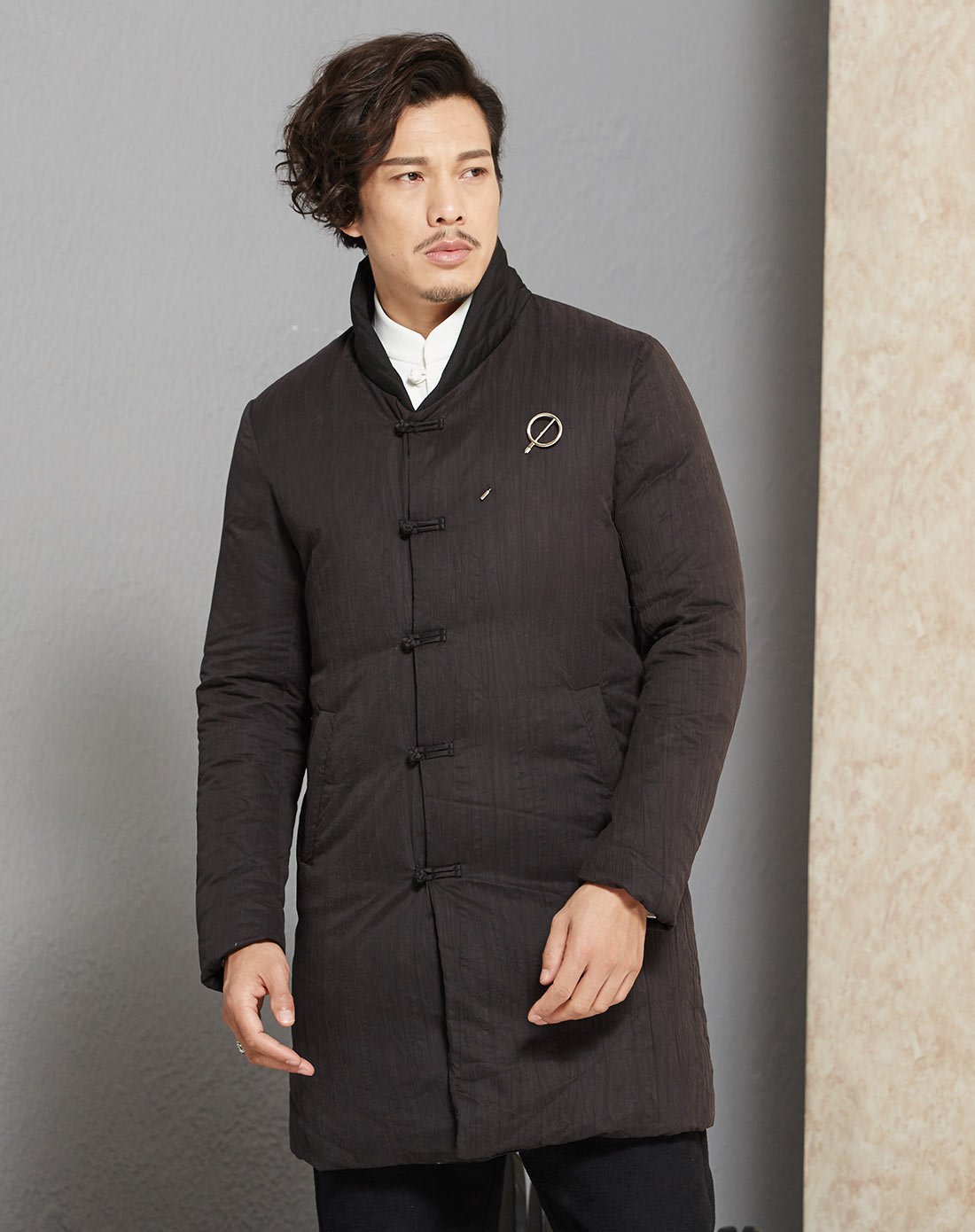 eyensree意树男装特卖旗舰店意树冬季男士中长款青年中国风加厚白鸭绒