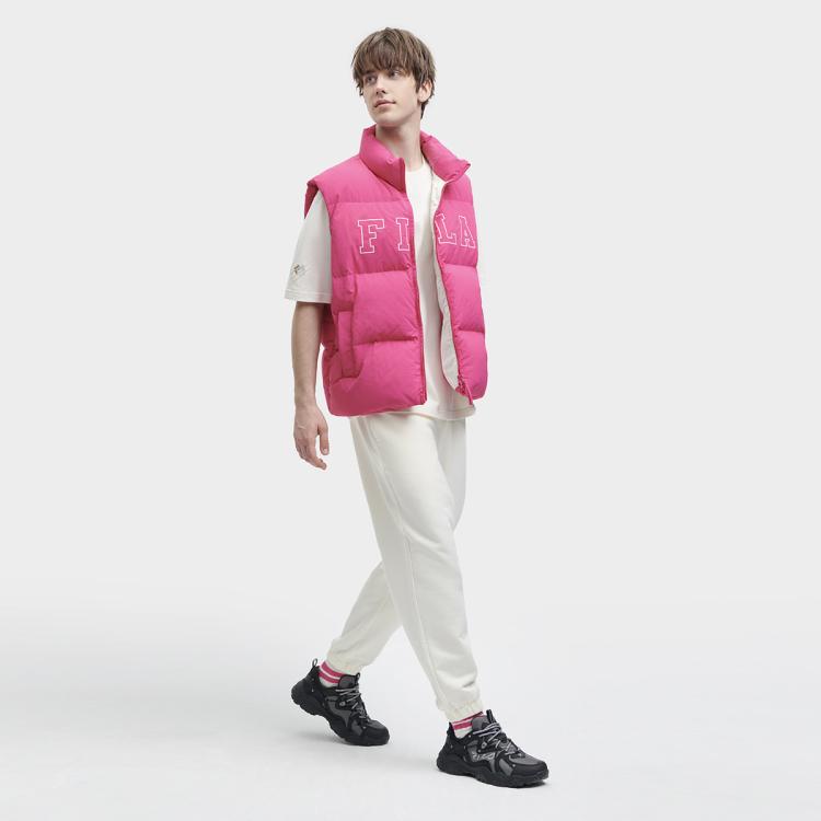 Fila 【情侣款】时尚休闲舒适日常运动马夹男女同款羽绒马甲 In Pink