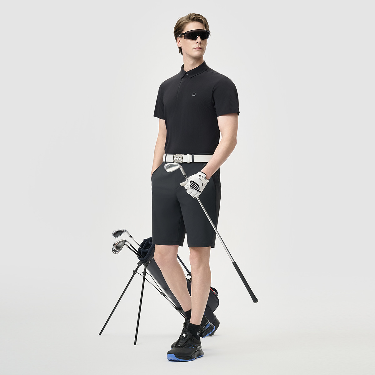 FILA 【抗紫外线】男装运动Polo衫男士防晒简约基础针织短袖上衣