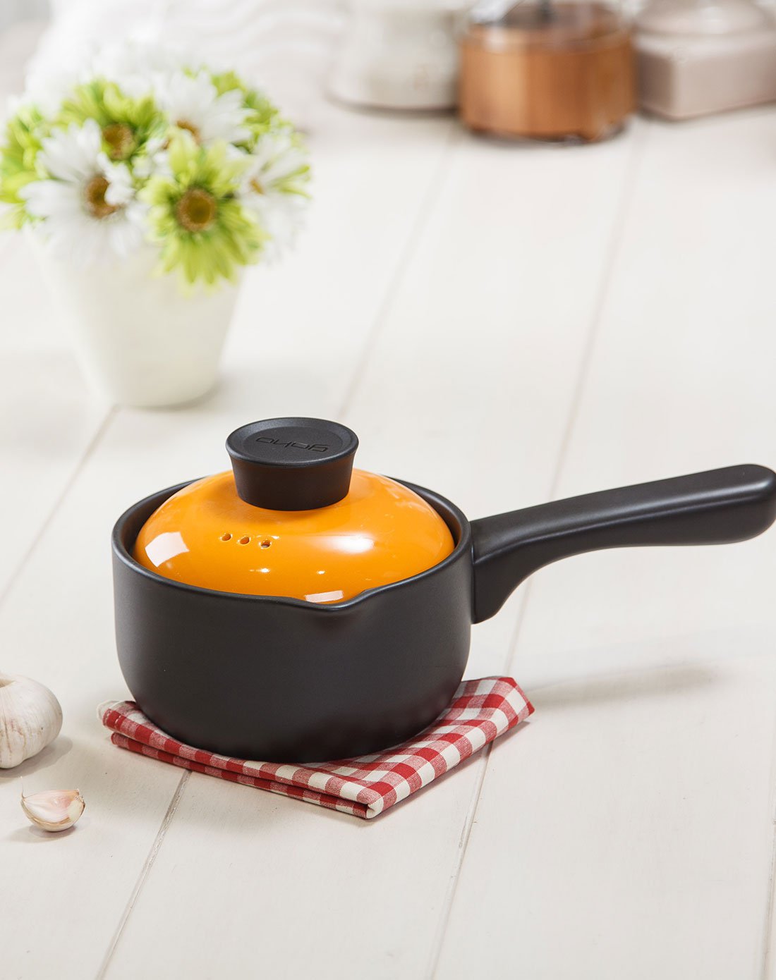 1l陶瓷小奶锅不粘锅砂锅煮泡面热牛奶迷你锅单柄宝宝辅食锅奶锅