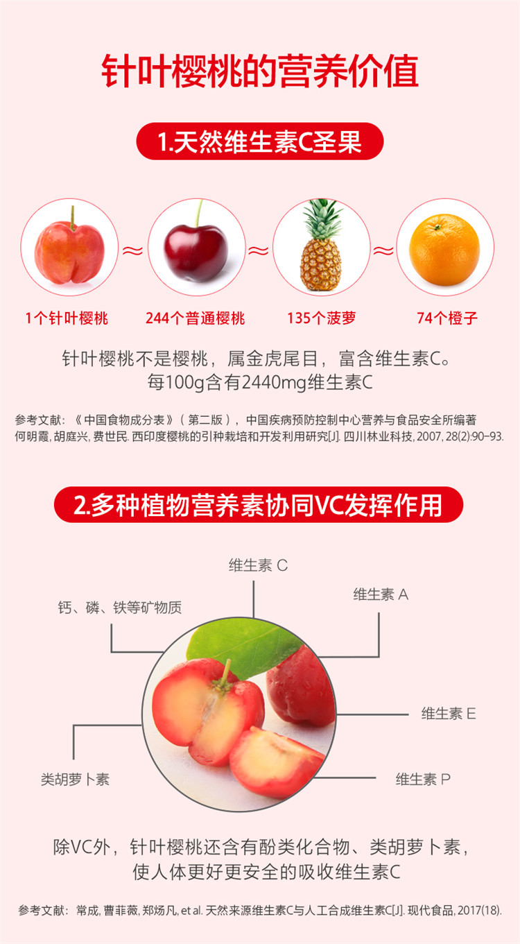 天然维生素c115片(vc70 vc15*3)针叶樱桃
