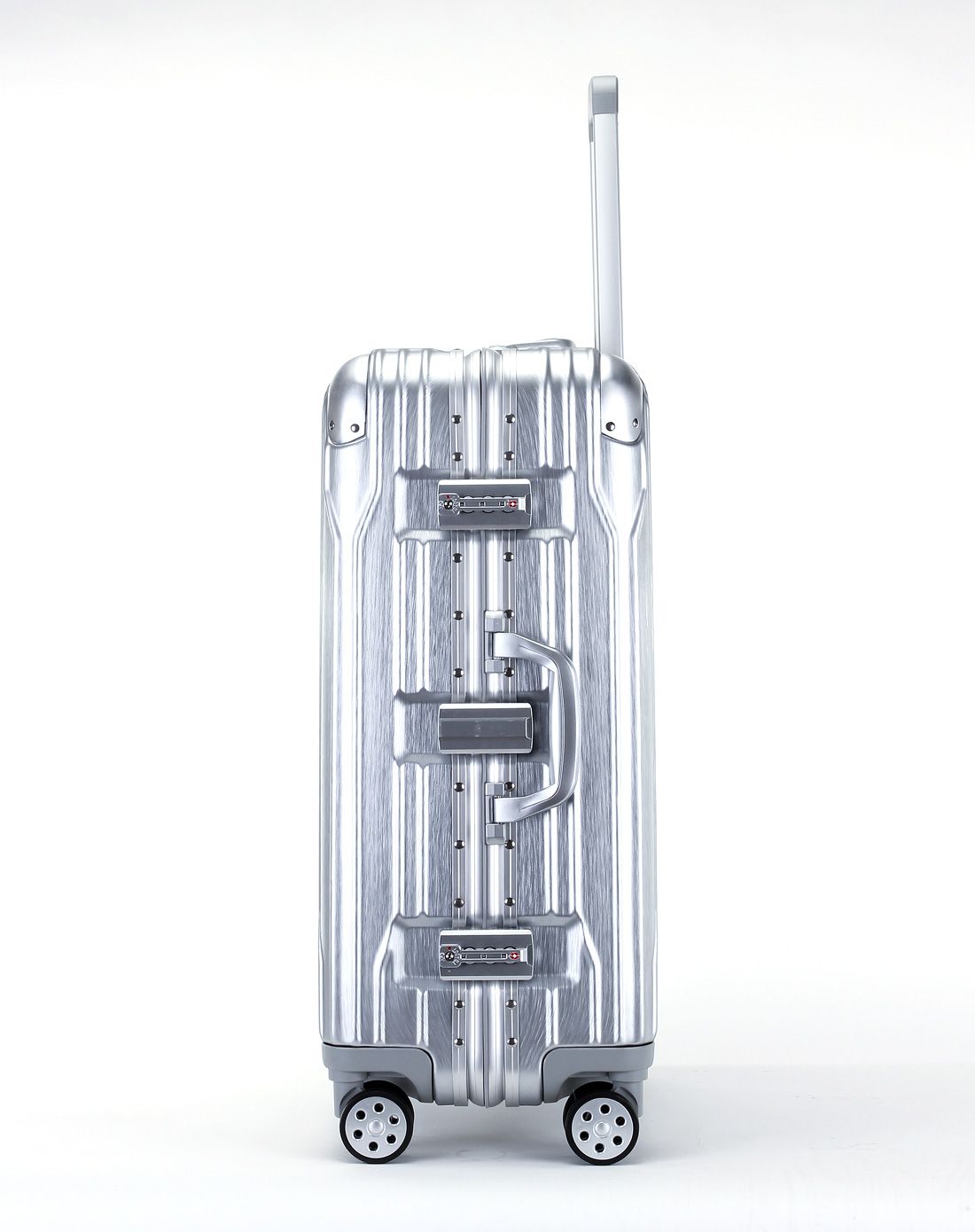 verri防刮拉丝面铝框银色拉杆箱24寸