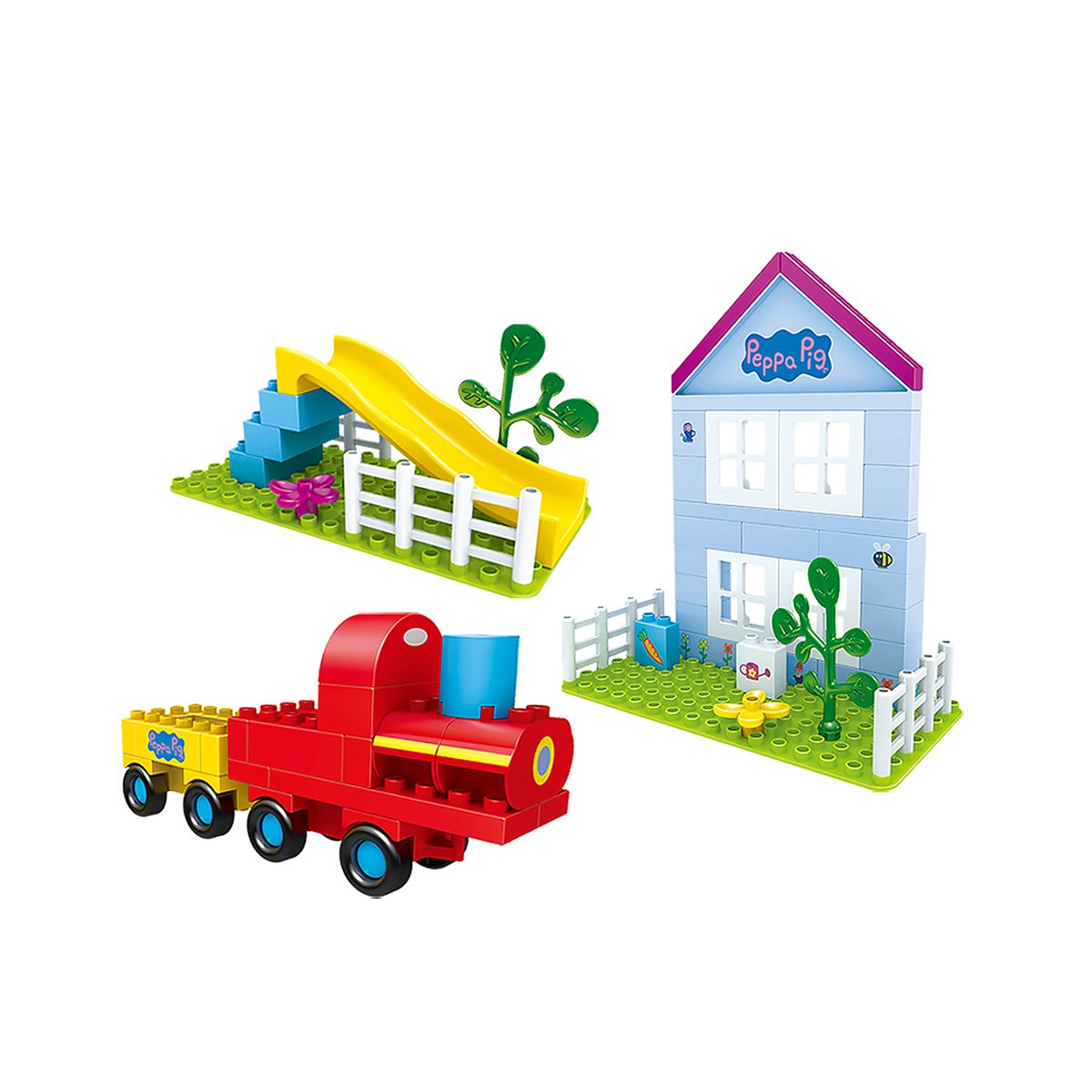 邦宝儿童益智玩具小猪佩奇快乐家园拼插积木