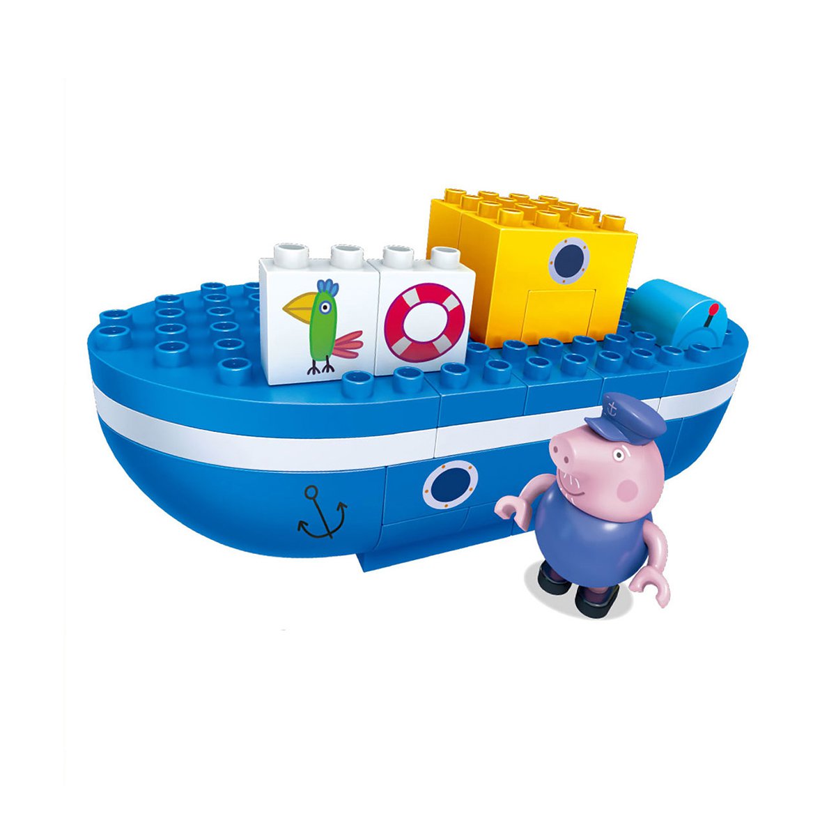 邦宝小猪佩奇猪爷爷的轮船拼插积木