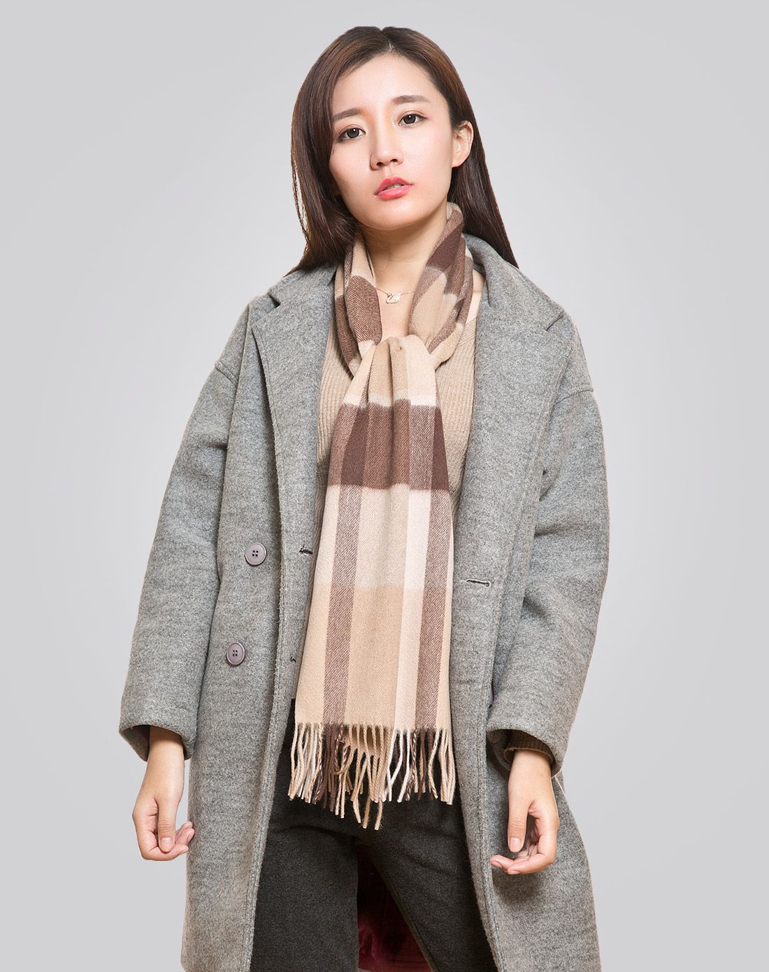 绝代佳人围巾专场绝代佳人 经典时尚水波纹羊绒围巾jrabw02059_唯品会