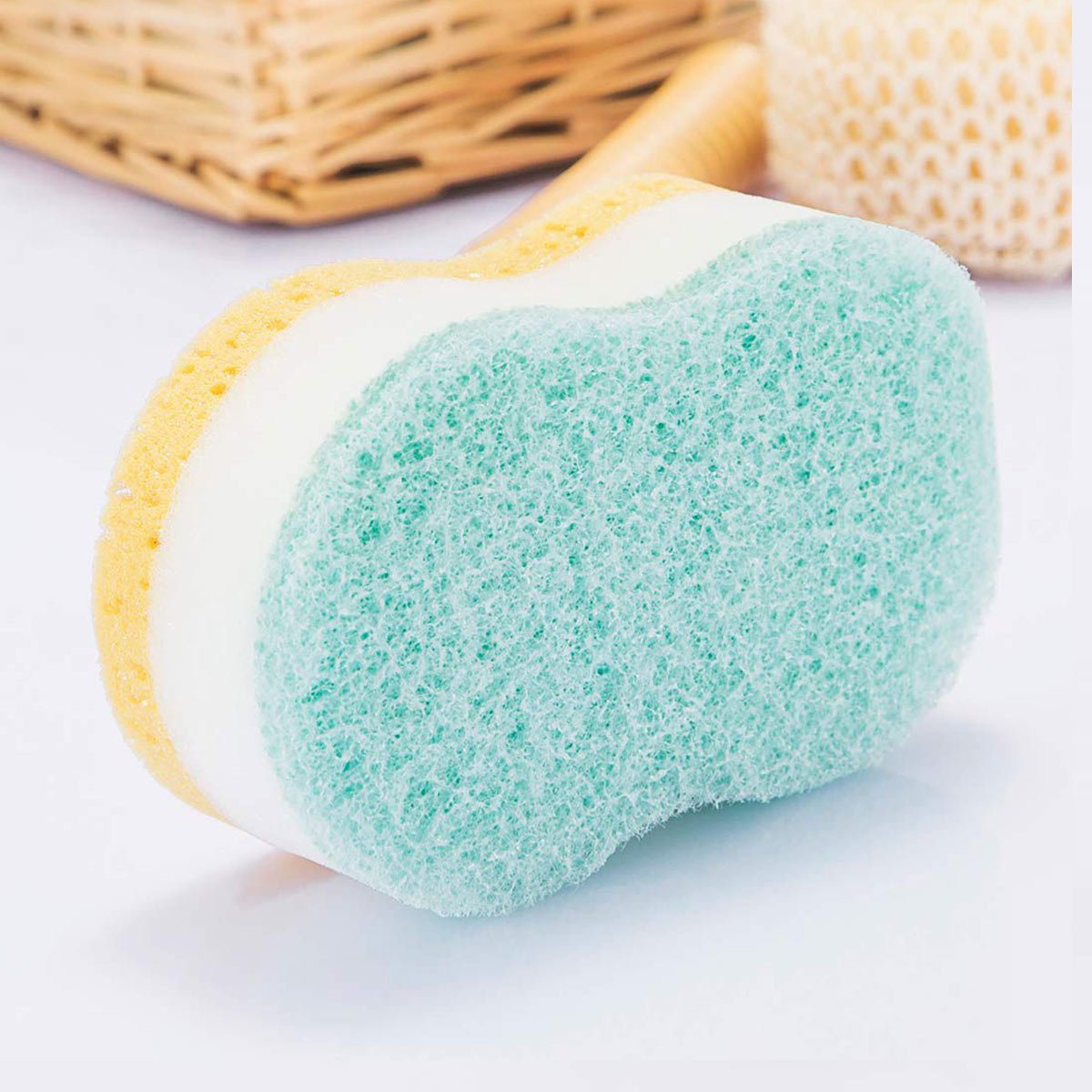 日本原装双面爽身洗浴海绵