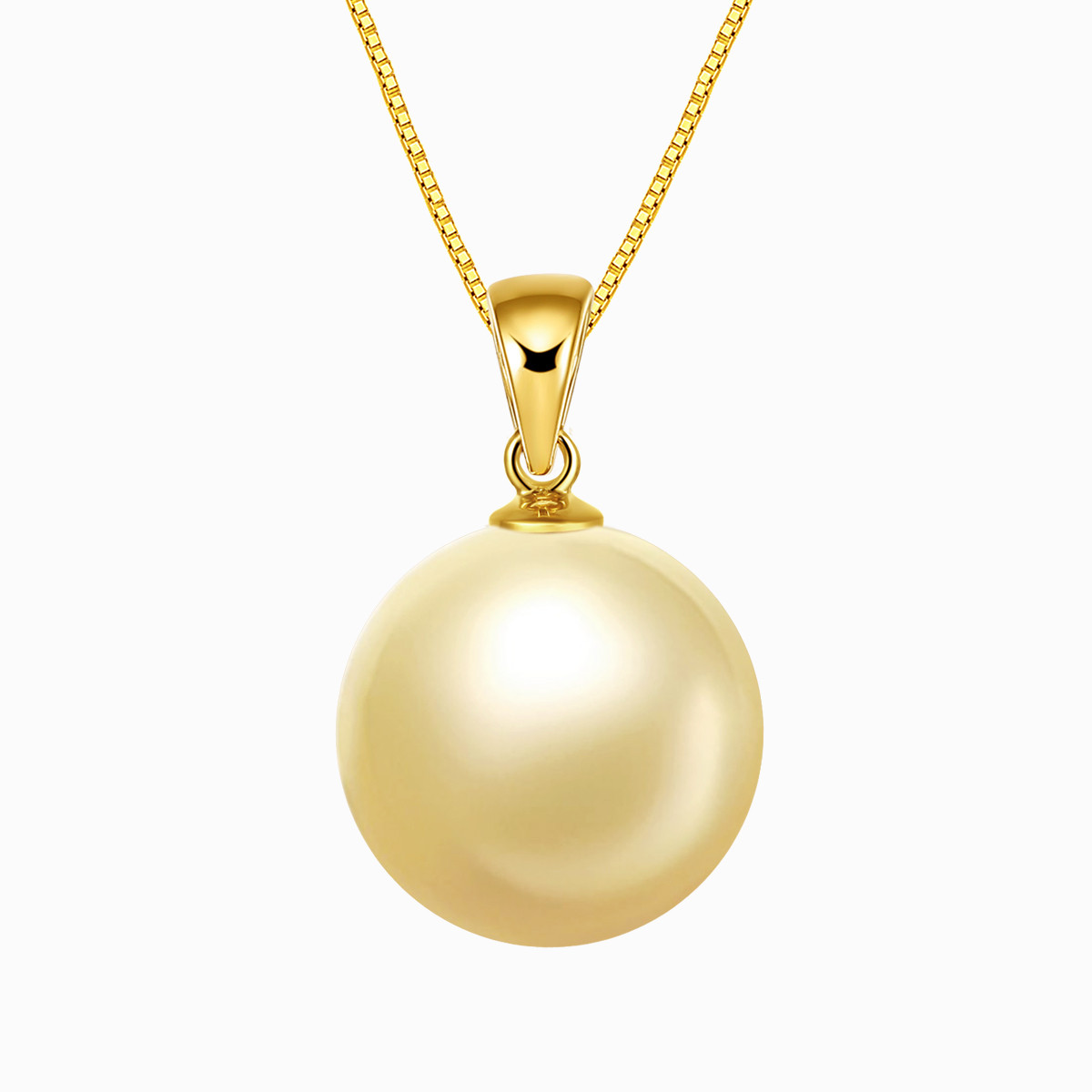 轻系列 18k金正圆强光10-11mm香槟金南洋金珍珠