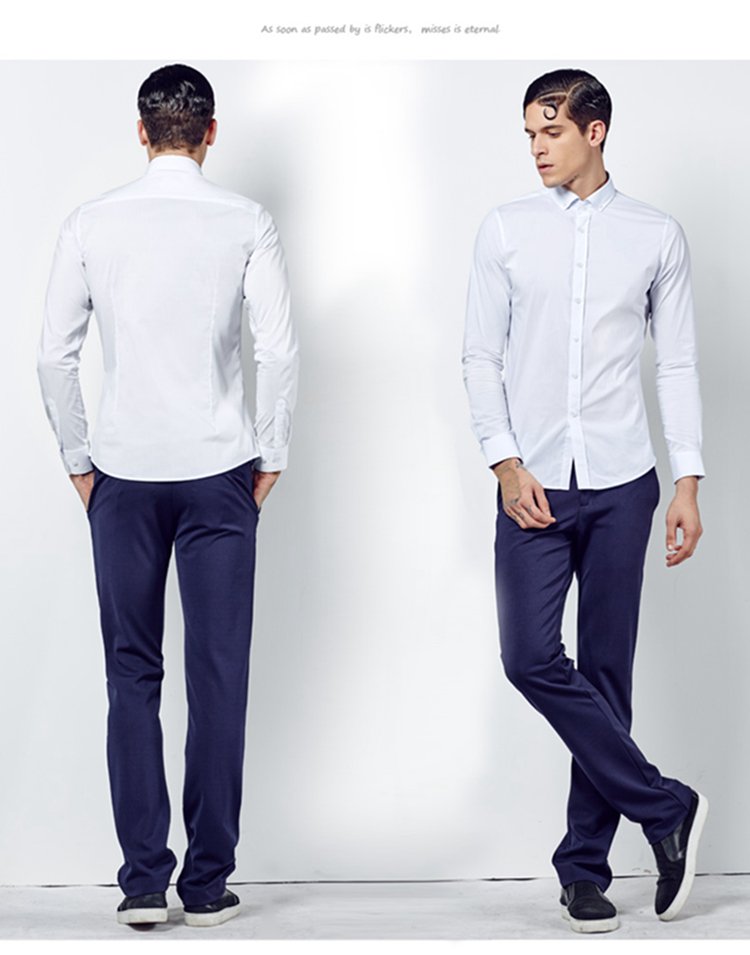 大力度清仓-蚁族antszone男装专场 新款韩版修身商务百搭方领长袖衬衫