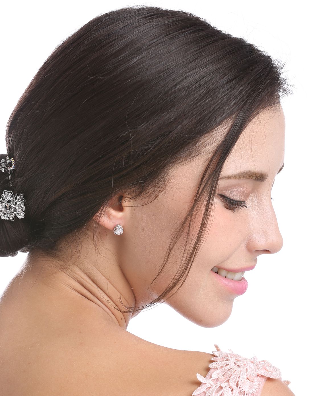 流行美binf 经典时尚爱心水晶耳钉