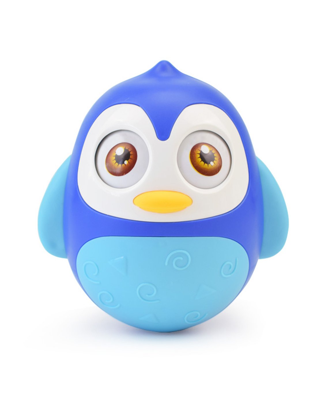 婴儿点头娃娃企鹅不倒翁牙胶蓝