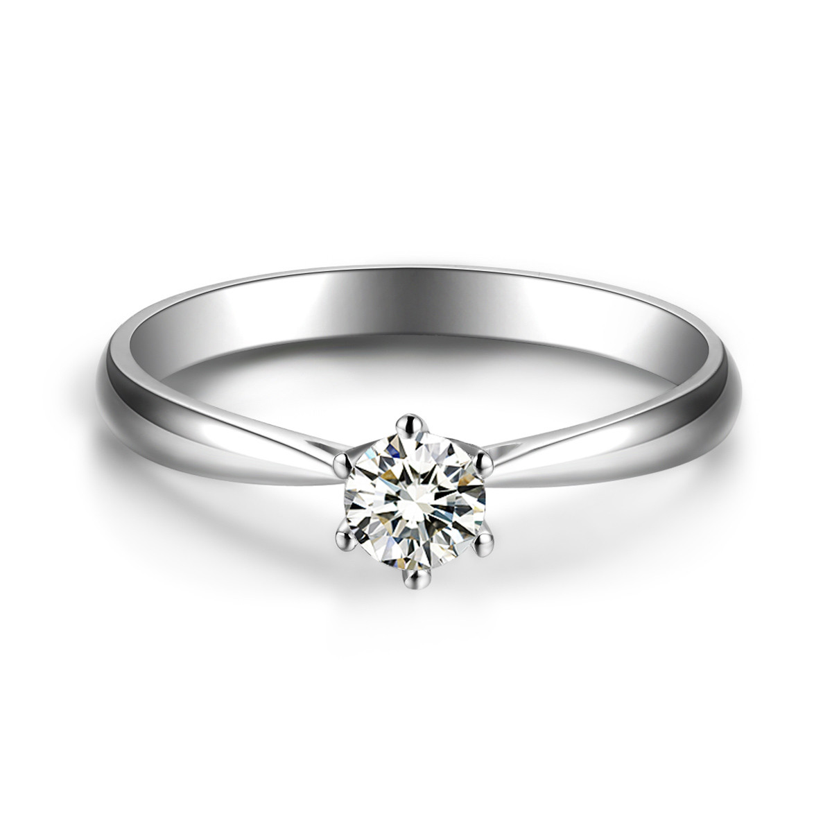 千禧之星 经典六爪车花显钻钻石女戒/钻戒