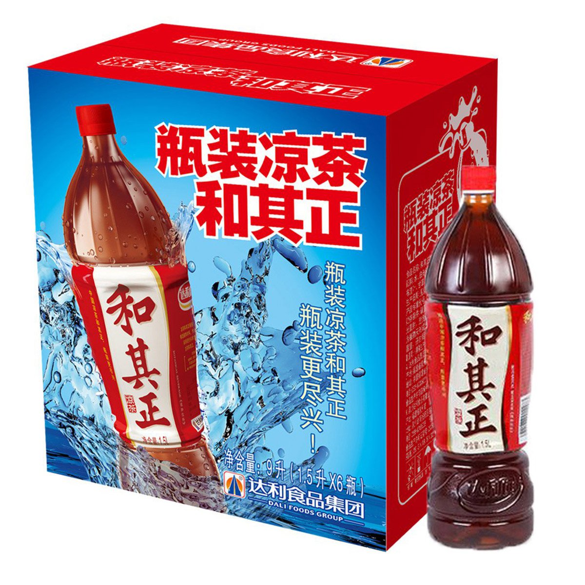 和其正饮料6大瓶萃取植物凉茶整箱装(每瓶1500ml)多种版本包装随机发