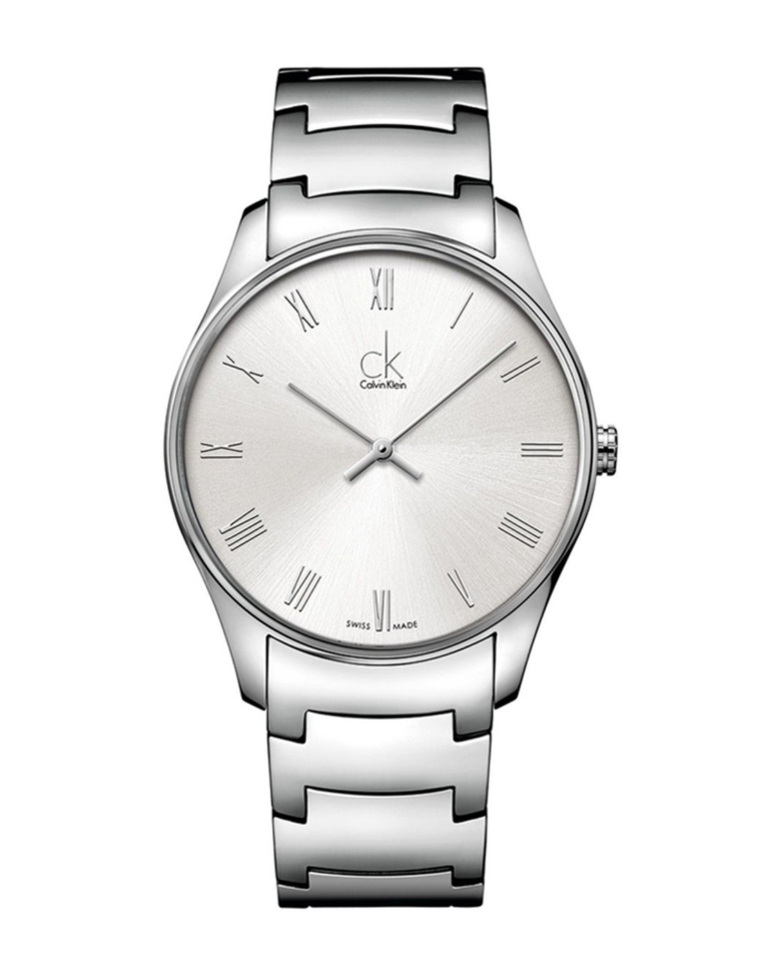 ck-classic系列罗马刻度极简两针石英男表