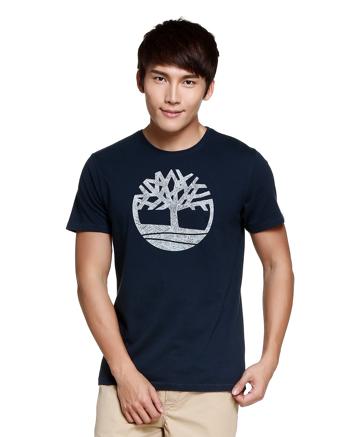 舒适透气 男款t恤衫 树形logo