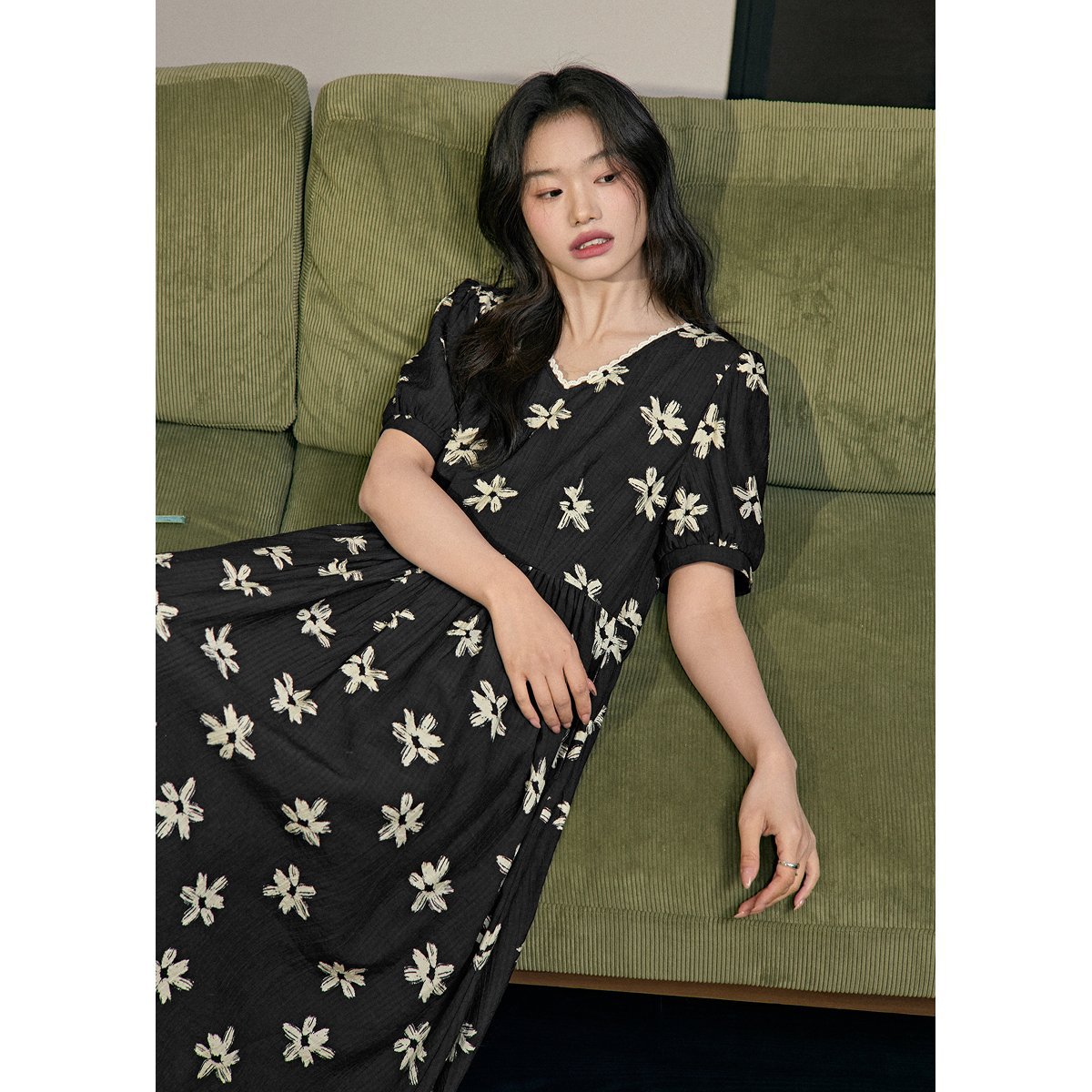 KUOSE ��ɫv�컨��ѩ������ȹ��Ů25�ļ��¿���黨����a�ֳ�ȹ355Ԫ