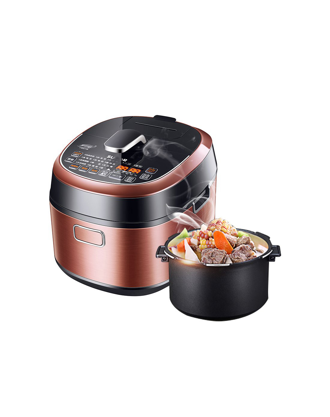 第八代鲜呼吸ih电压力锅棕红 黑色