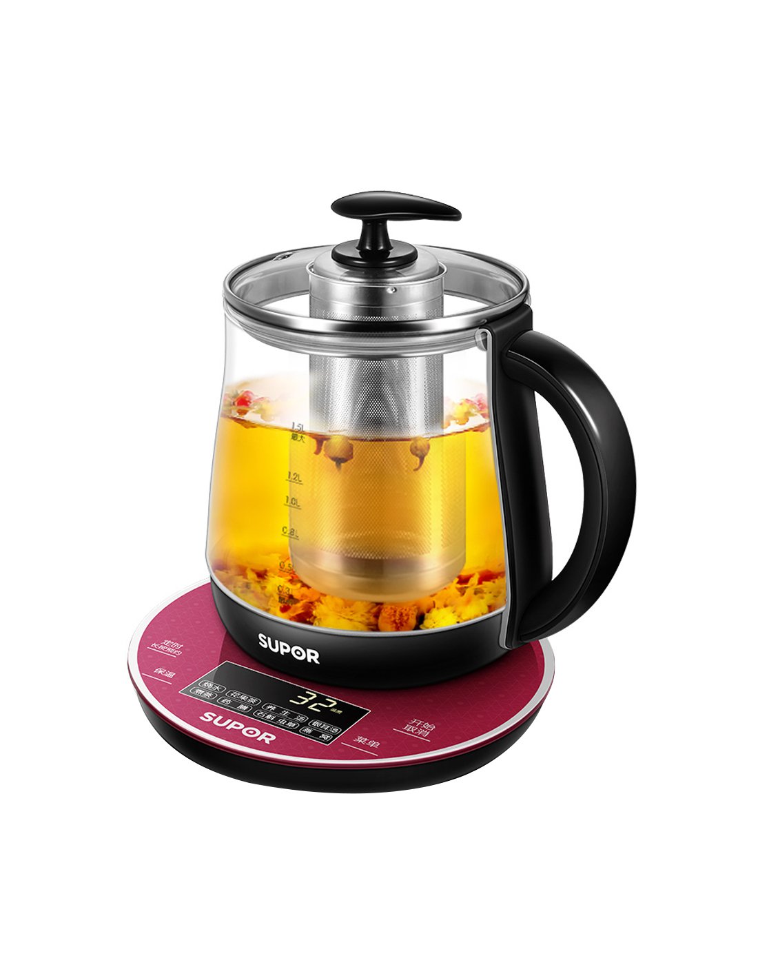 supor/苏泊尔 swf15e31c养生壶煮茶壶玻璃电水壶加厚玻璃电热烧水壶