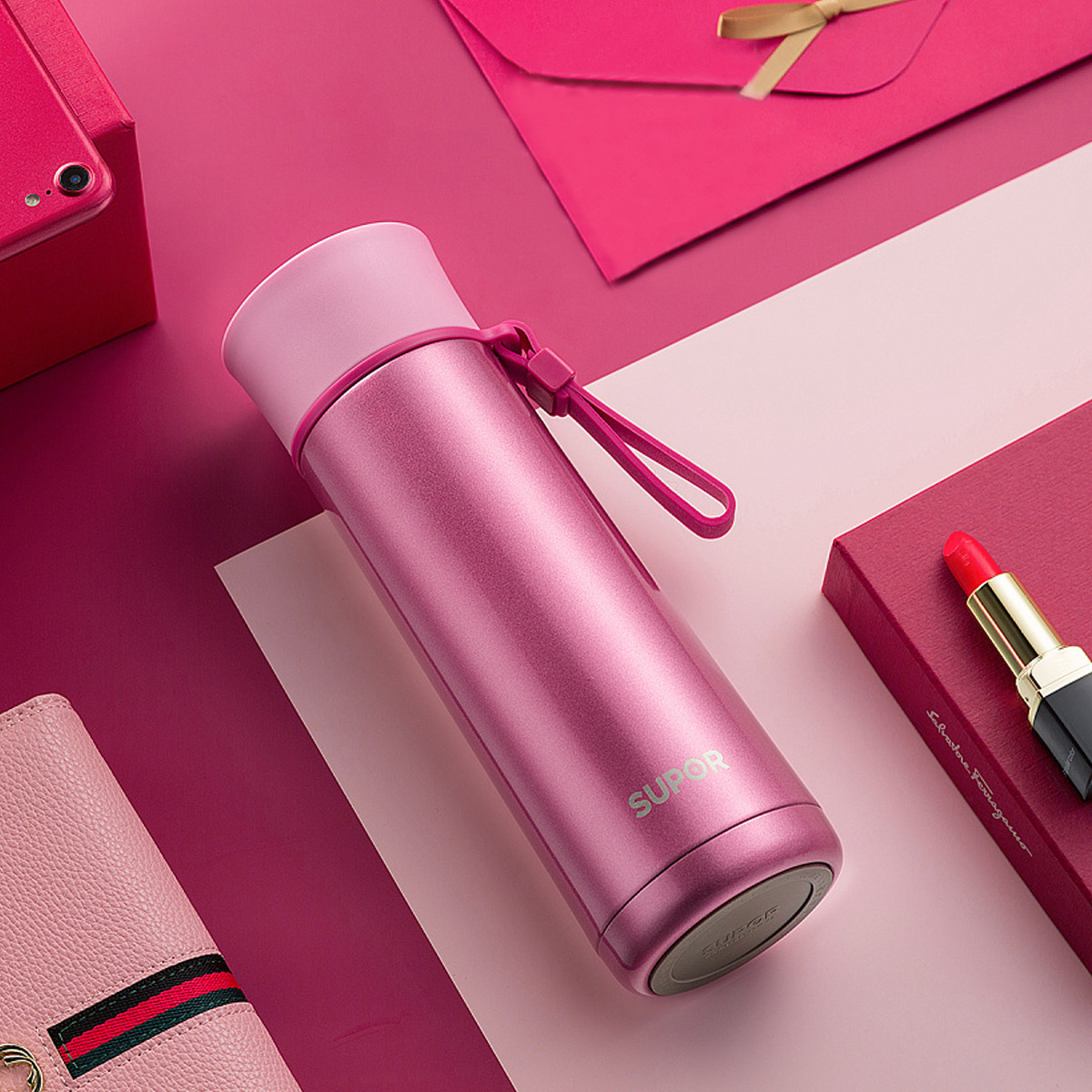 【唯品会】 苏泊尔350ml便携kc35ad5真空不锈钢保冷保热保温杯水杯k