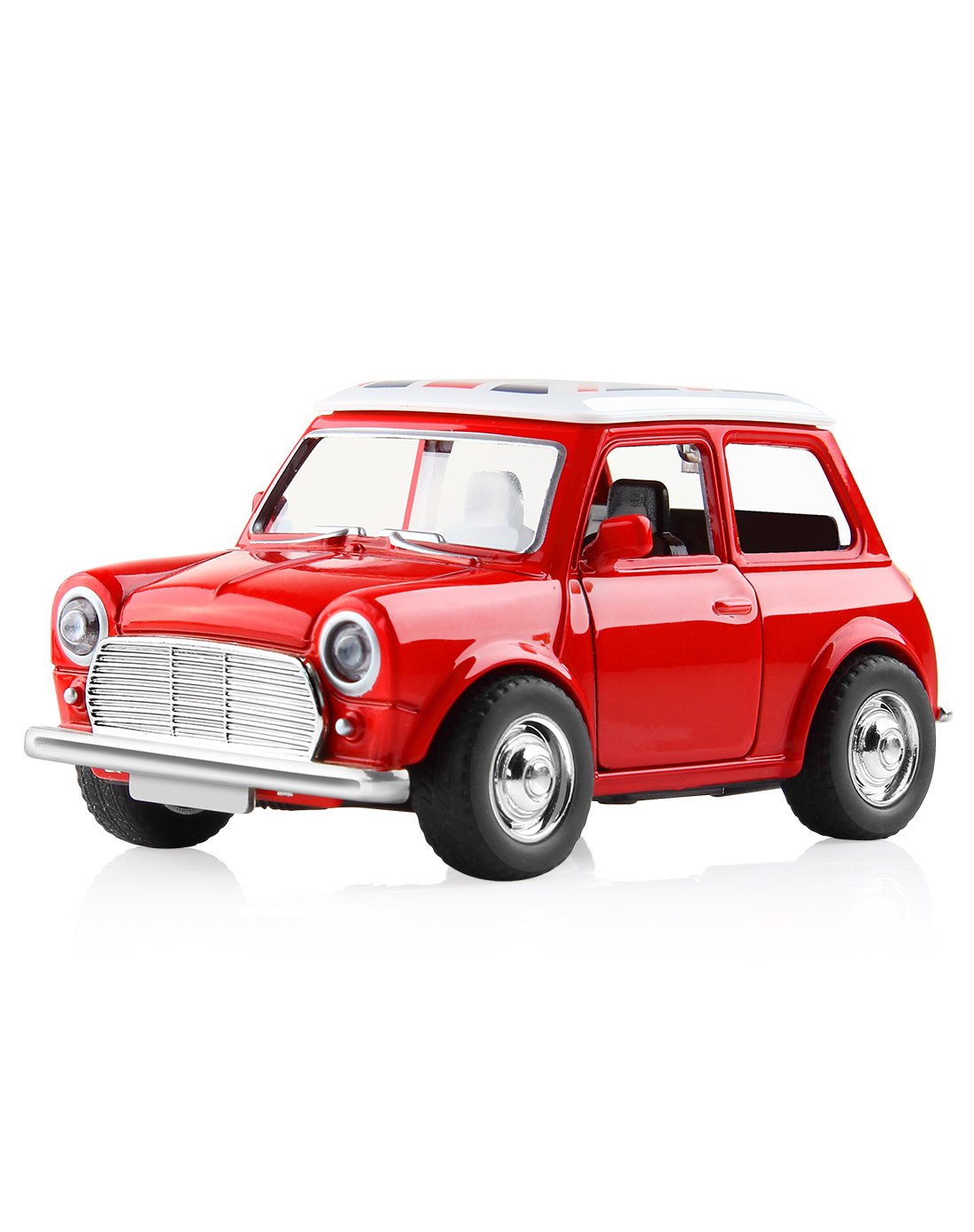 豆豆象玩具车合金q版灯光音乐可开门回力车