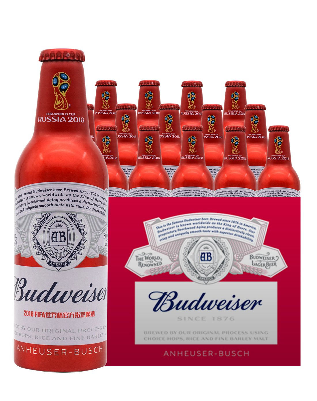 budweiser/百威啤酒铝罐355ml*6瓶装