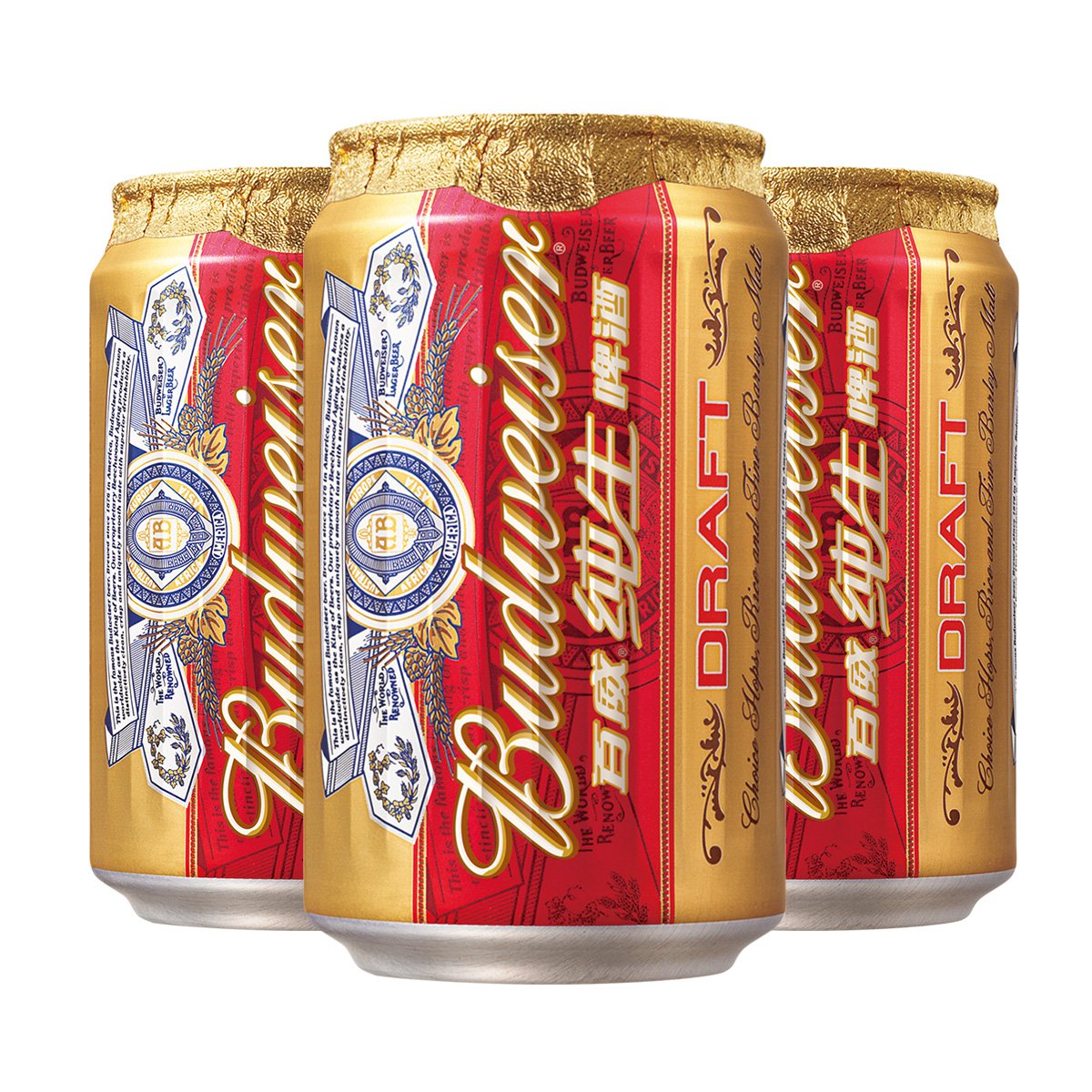 budweiser/百威啤酒纯生330ml*24听装