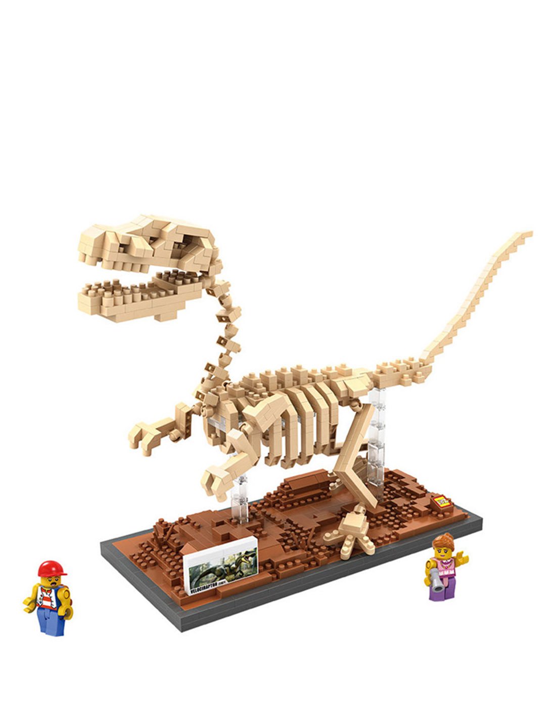 loz新款恐龙化石骨益智拼插积木迅猛龙