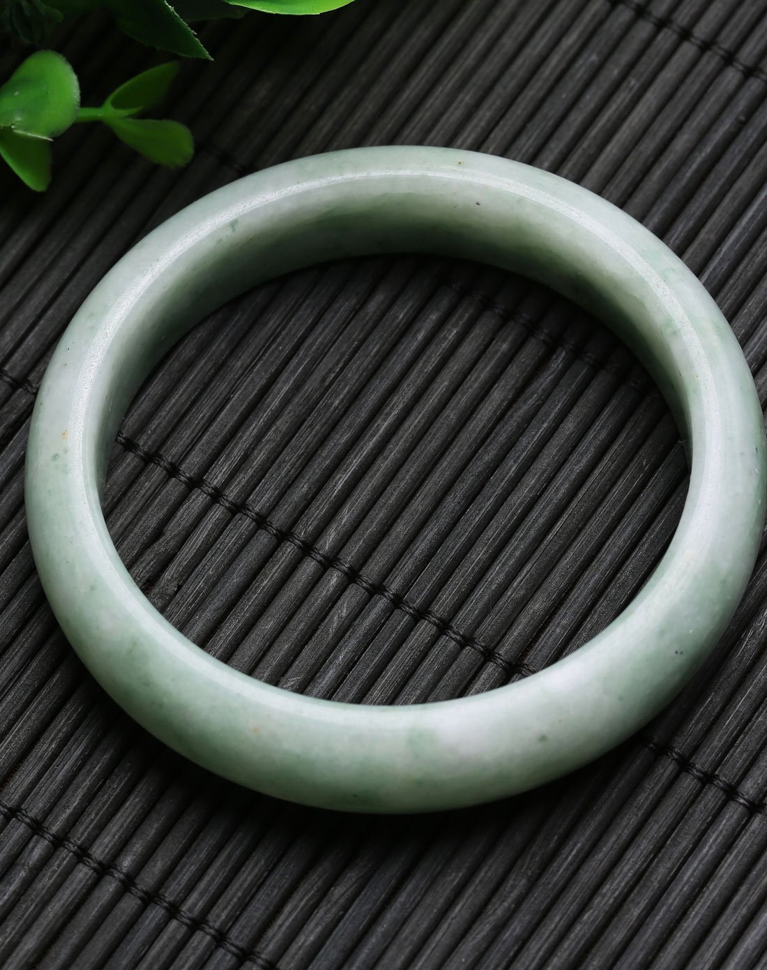 玉之锦天然贵州翠"必遇贵人"豆种圆镯玉手镯中号m送亲人送女友