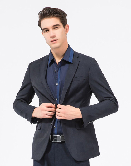 2018年新款男士青年商务小西装翻领修身西装外套