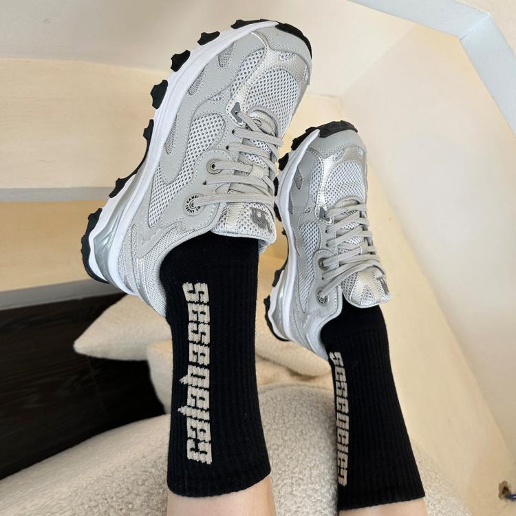 骆驼 【漫游】复古慢跑鞋女鞋运动鞋女春秋银色老爹鞋缓震百搭休闲鞋